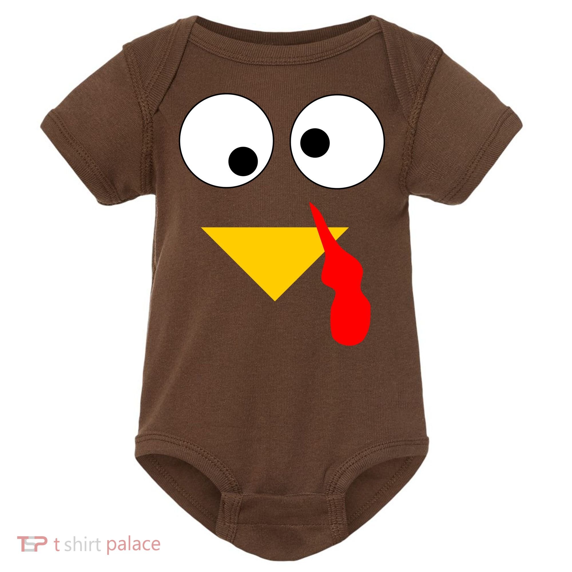 Turkey Face Gobble Thanksgiving Baby Bodysuit