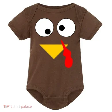 Turkey Face Gobble Thanksgiving Baby Bodysuit