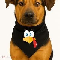 Turkey Face Pilgrim Funny Cute USA-Made Doggie Bandana thumb 1