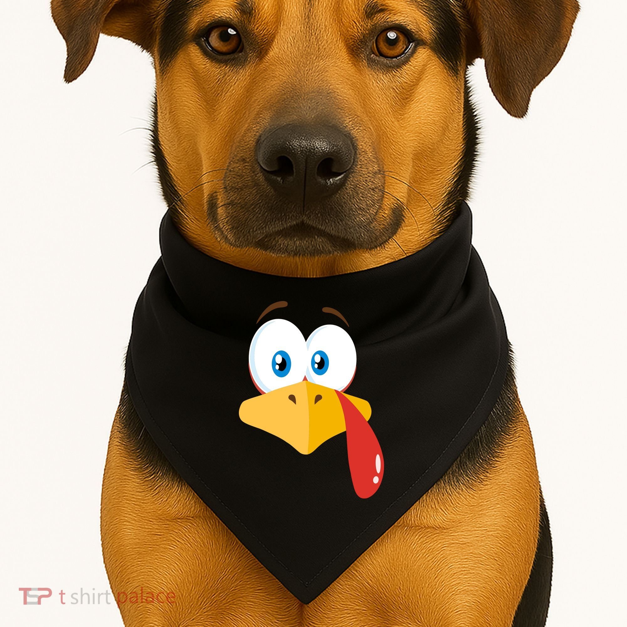Turkey Face Pilgrim Funny Cute USA-Made Doggie Bandana