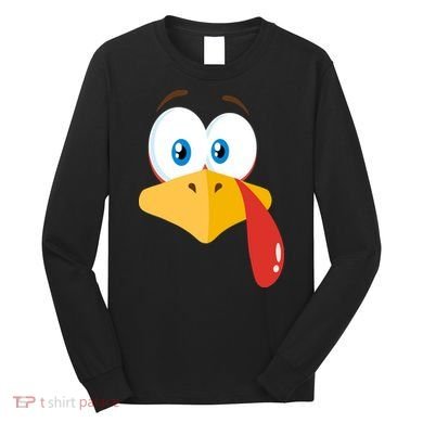 Turkey Face Pilgrim Funny Cute Long Sleeve Shirt