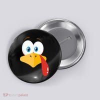 Turkey Face Pilgrim Funny Cute Button thumb 0