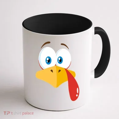Turkey Face Pilgrim Funny Cute Coffee Mug back