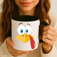 Turkey Face Pilgrim Funny Cute Coffee Mug thumb 3