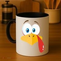 Turkey Face Pilgrim Funny Cute Coffee Mug thumb 4