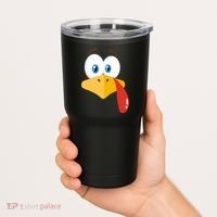 Turkey Face Pilgrim Funny Cute Tumbler thumb 2