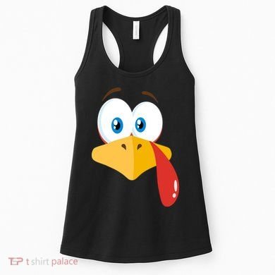 Turkey Face Pilgrim Funny Cute Women's Tank Top