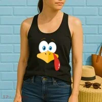 Turkey Face Pilgrim Funny Cute Women's Tank Top thumb 2