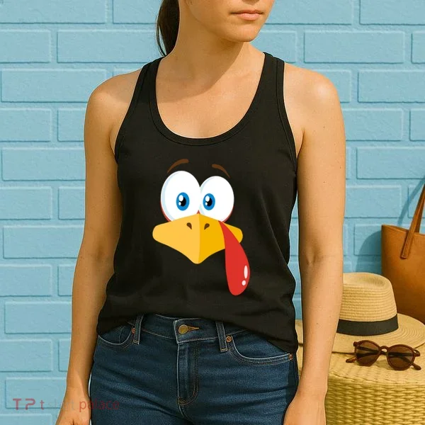 Turkey Face Pilgrim Funny Cute Women's Tank Top