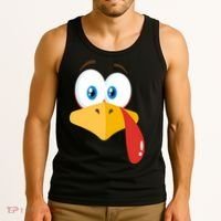 Turkey Face Pilgrim Funny Cute Tank Top thumb 3