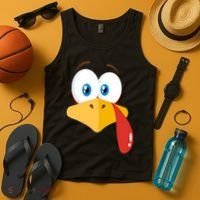 Turkey Face Pilgrim Funny Cute Tank Top thumb 4