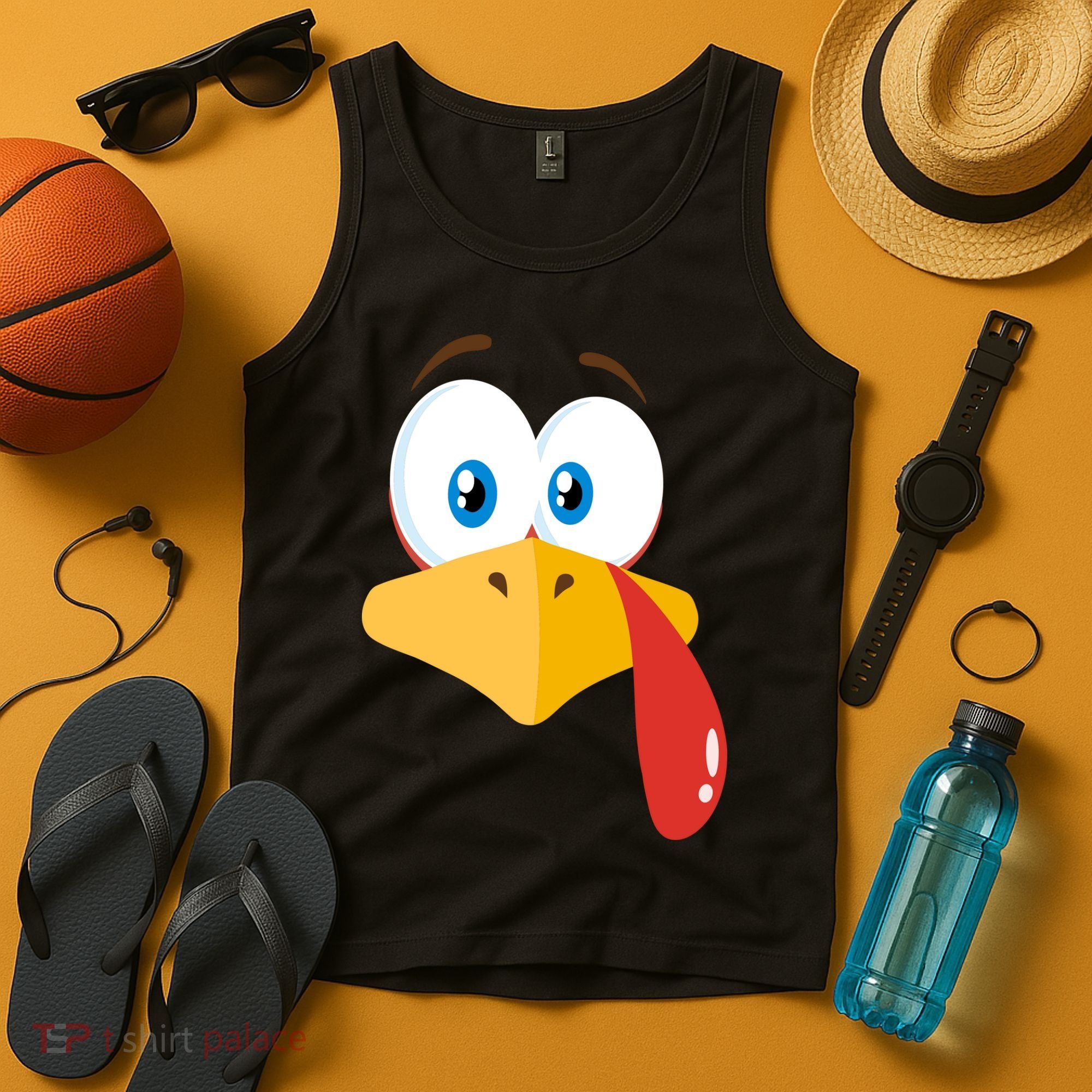 Turkey Face Pilgrim Funny Cute Tank Top