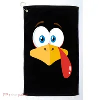 Turkey Face Pilgrim Funny Cute Golf Towel thumb 0