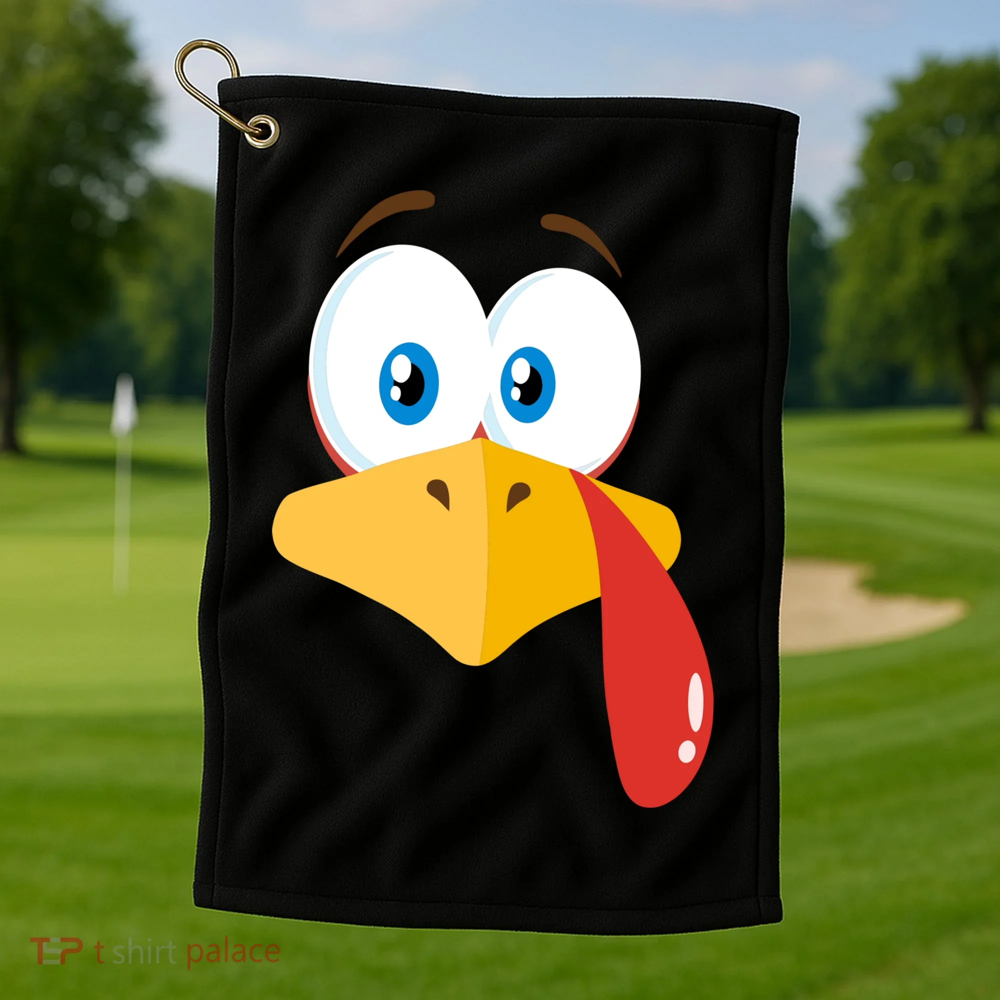 Turkey Face Pilgrim Funny Cute Golf Towel