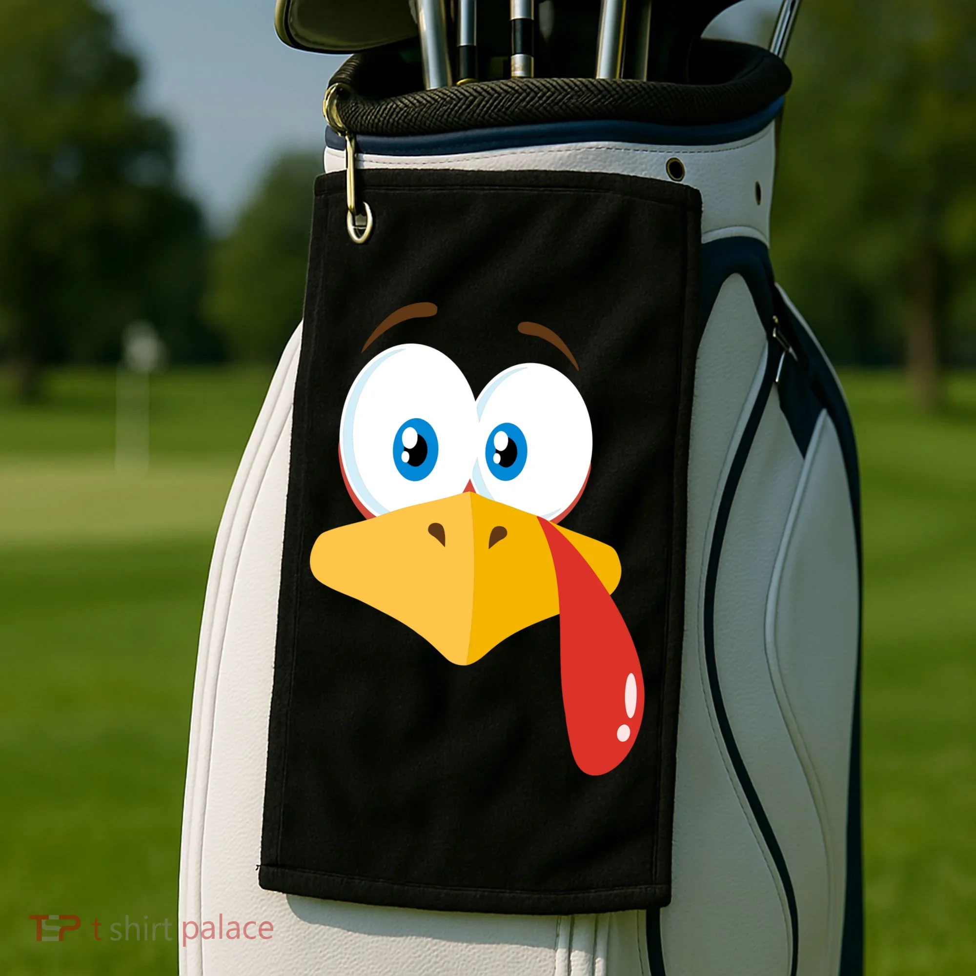 Turkey Face Pilgrim Funny Cute Golf Towel