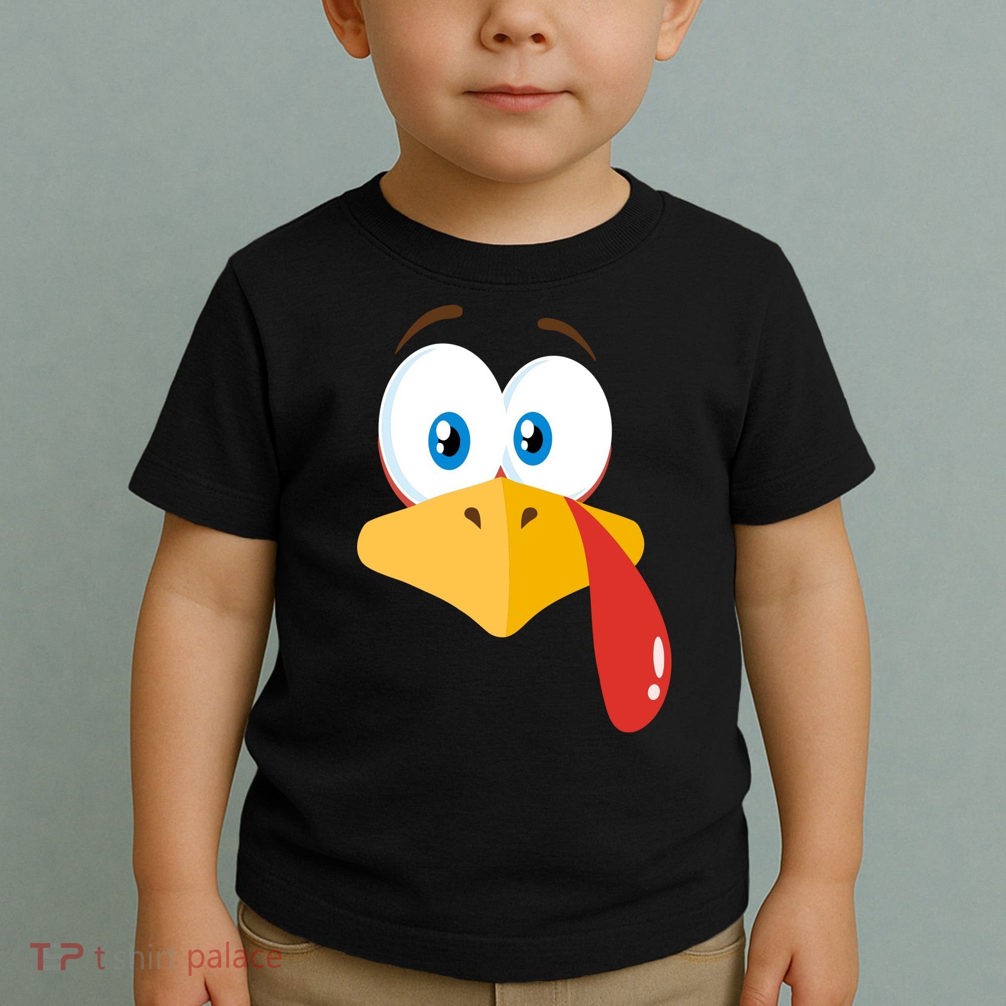 Turkey Face Pilgrim Funny Cute Toddler T-Shirt