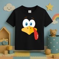 Turkey Face Pilgrim Funny Cute Toddler T-Shirt thumb 3