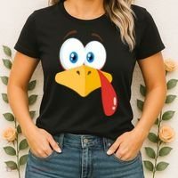 Turkey Face Pilgrim Funny Cute Women's T-Shirt thumb 2