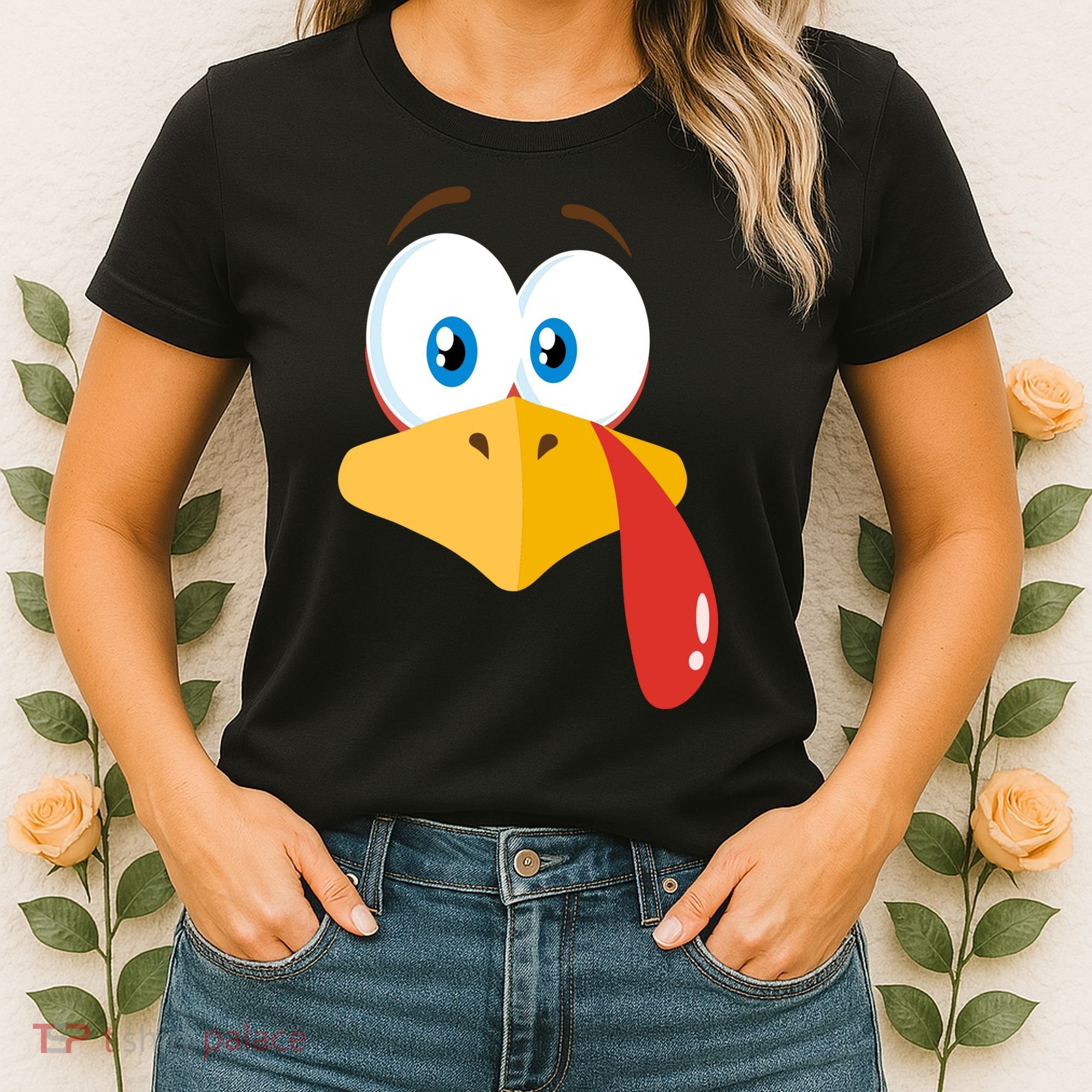 Turkey Face Pilgrim Funny Cute Women's T-Shirt