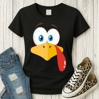 Turkey Face Pilgrim Funny Cute Women's T-Shirt thumb 3