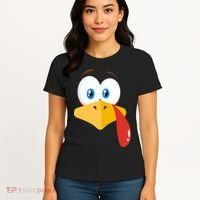 Turkey Face Pilgrim Funny Cute Women's T-Shirt thumb 4