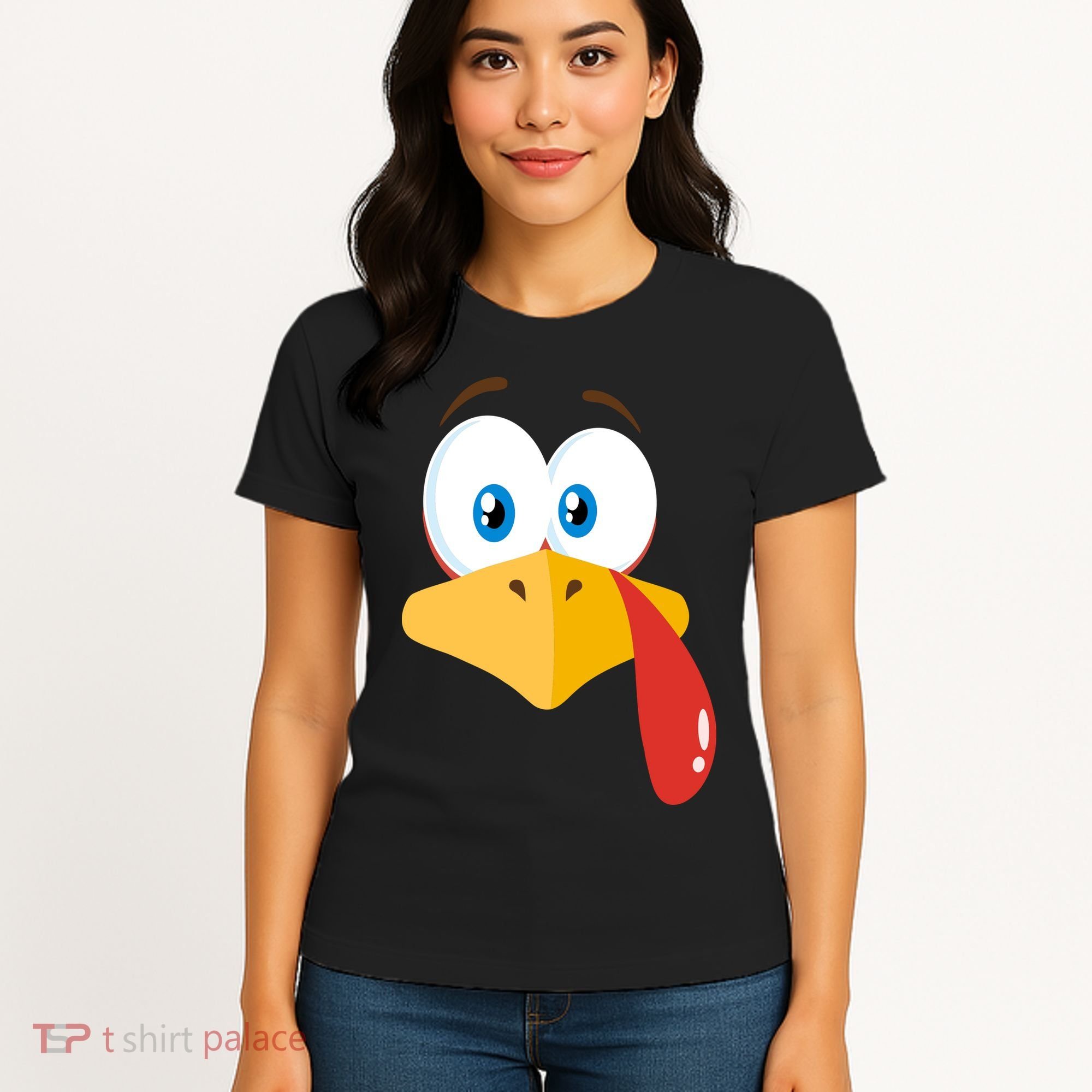 Turkey Face Pilgrim Funny Cute Women's T-Shirt