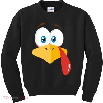 Turkey Face Pilgrim Funny Cute Kids Sweatshirt