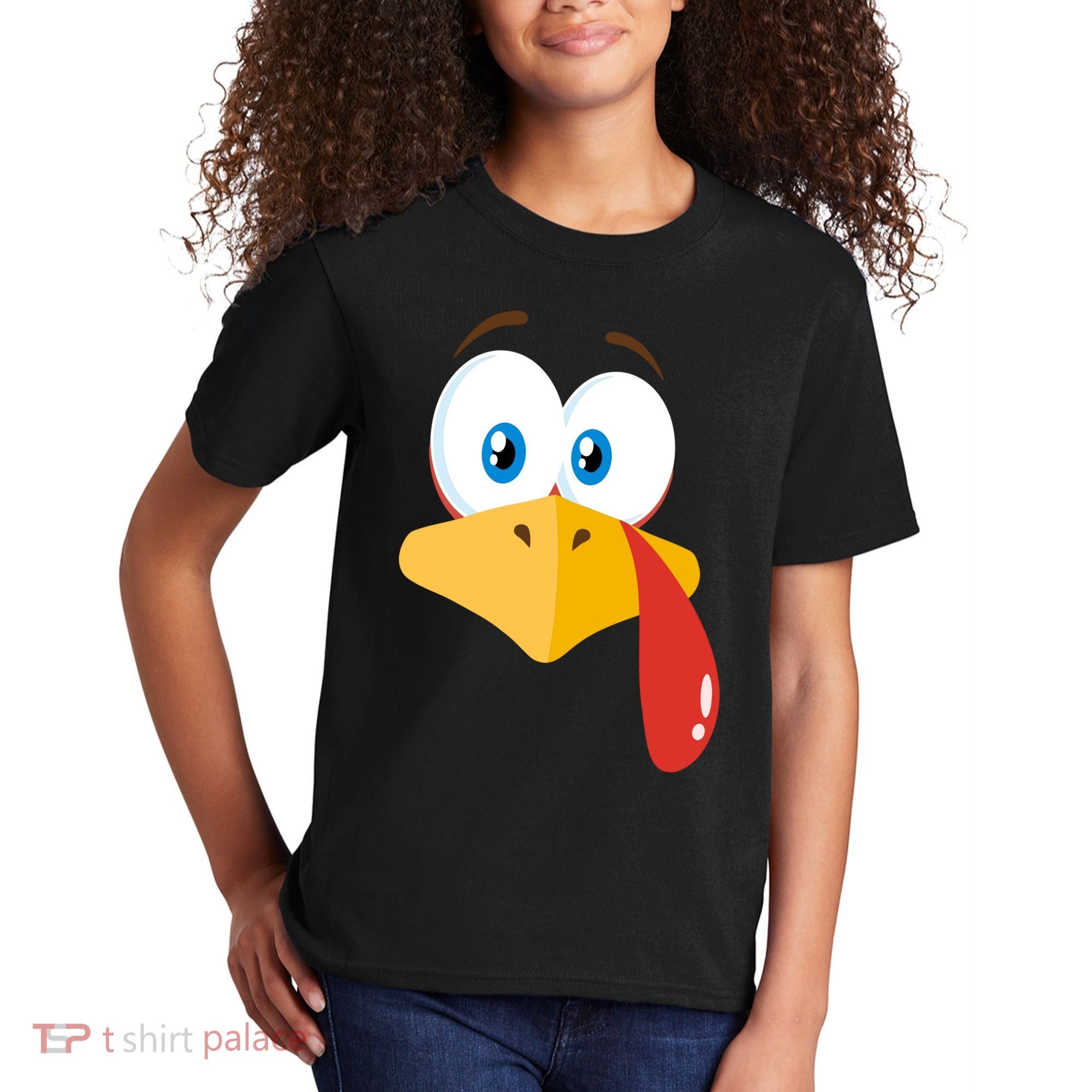 Turkey Face Pilgrim Funny Cute Kids T-Shirt