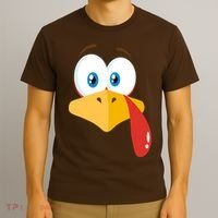 Turkey Face Pilgrim Funny Cute T-Shirt thumb 3