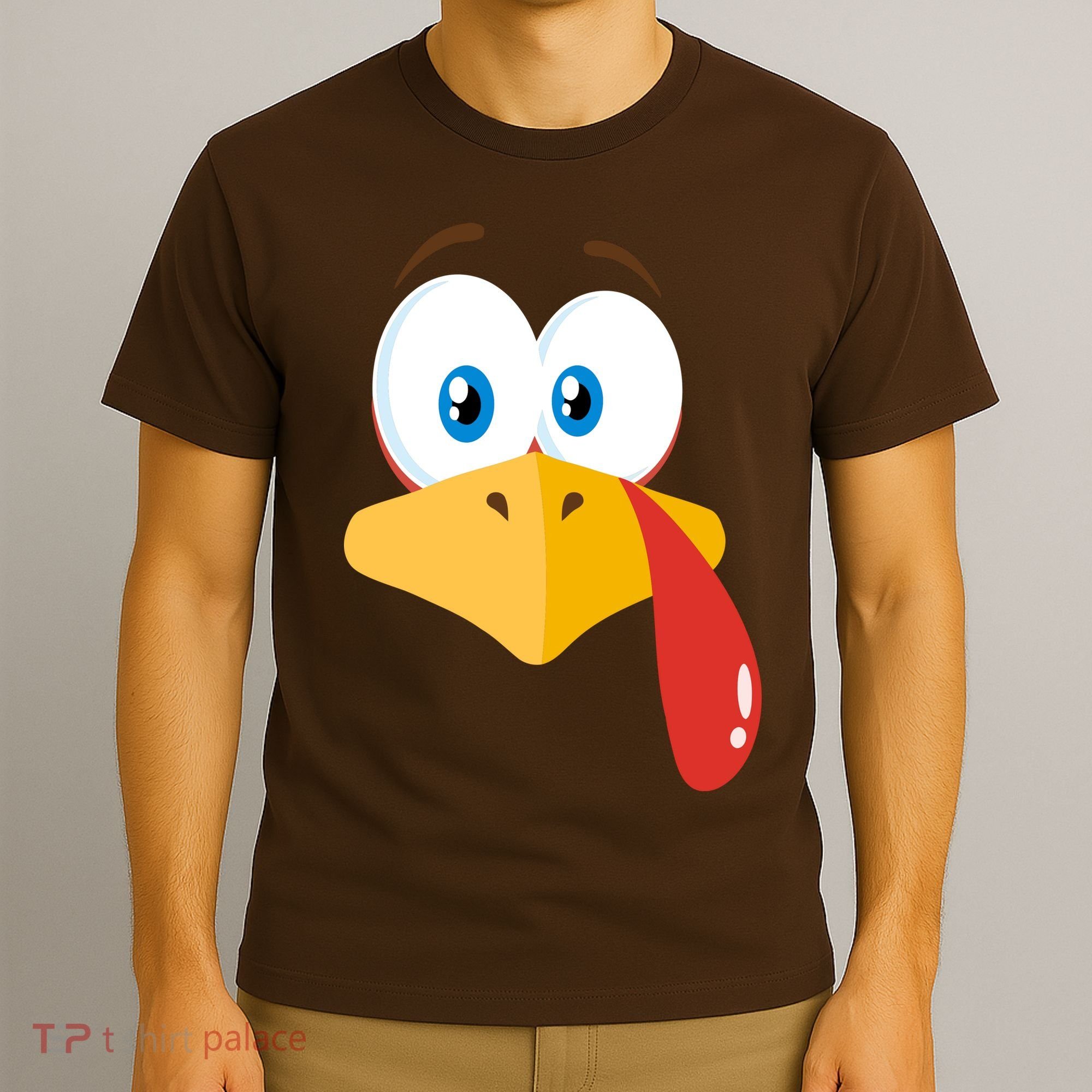 Turkey Face Pilgrim Funny Cute T-Shirt