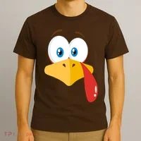 Turkey Face Pilgrim Funny Cute T-Shirt thumb 3
