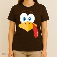 Turkey Face Pilgrim Funny Cute T-Shirt thumb 4