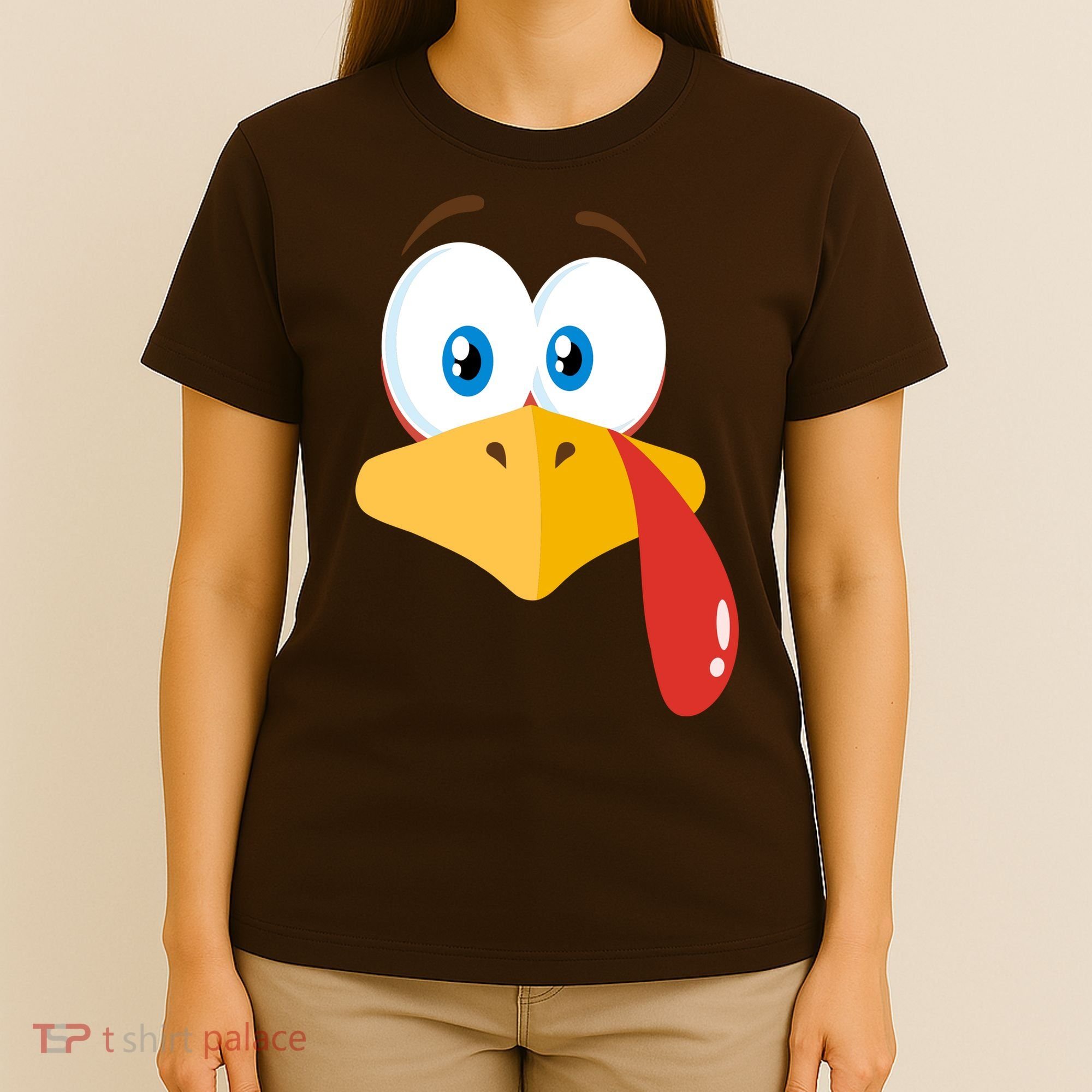 Turkey Face Pilgrim Funny Cute T-Shirt