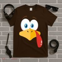Turkey Face Pilgrim Funny Cute T-Shirt thumb 5