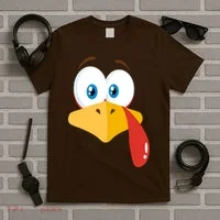 Turkey Face Pilgrim Funny Cute T-Shirt thumb 5