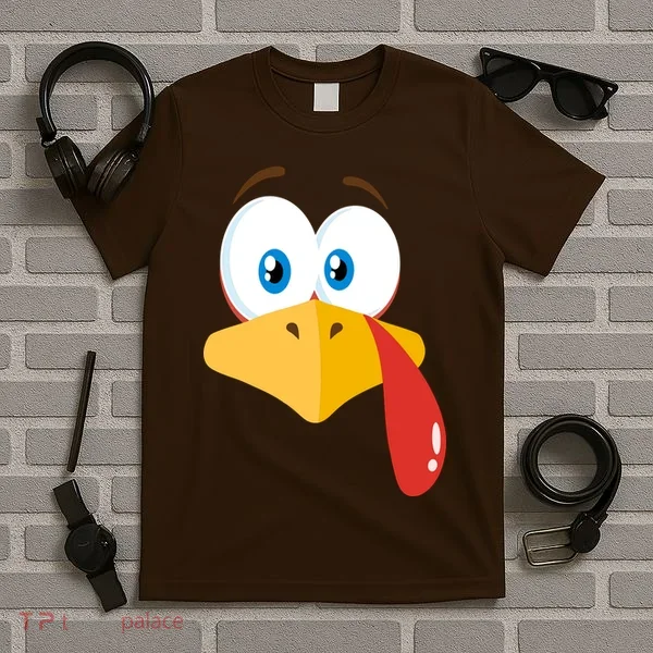Turkey Face Pilgrim Funny Cute T-Shirt
