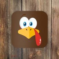 Turkey Face Pilgrim Funny Cute Coaster thumb 0