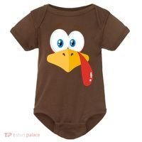 Turkey Face Pilgrim Funny Cute Baby Bodysuit thumb 0