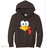 Turkey Face Pilgrim Funny Cute Kids Hoodie thumb 0