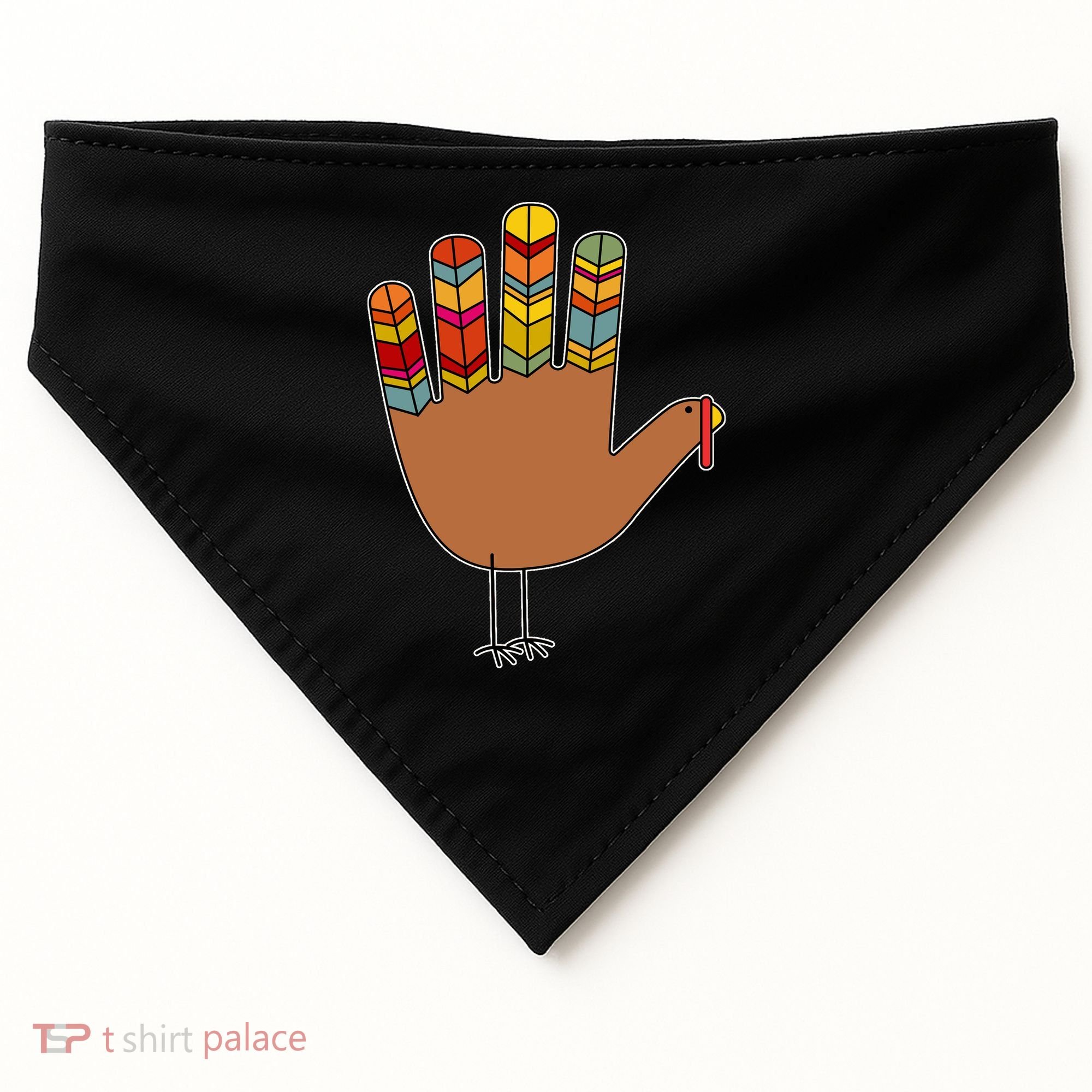Turkey Hand High Five USA-Made Doggie Bandana