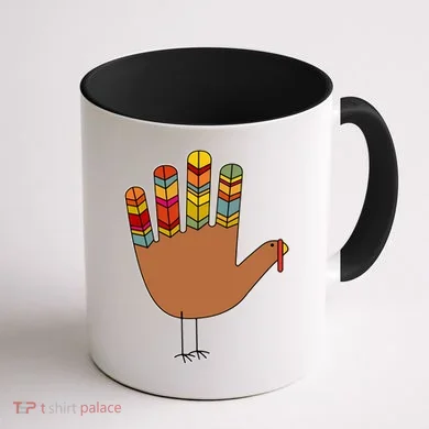 Turkey Hand High Five Coffee Mug back