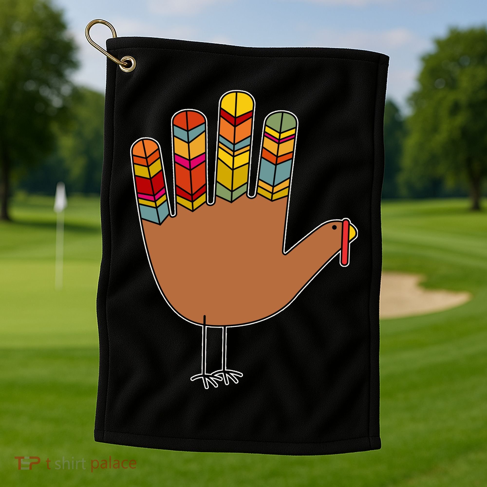 Turkey Hand High Five Golf Towel