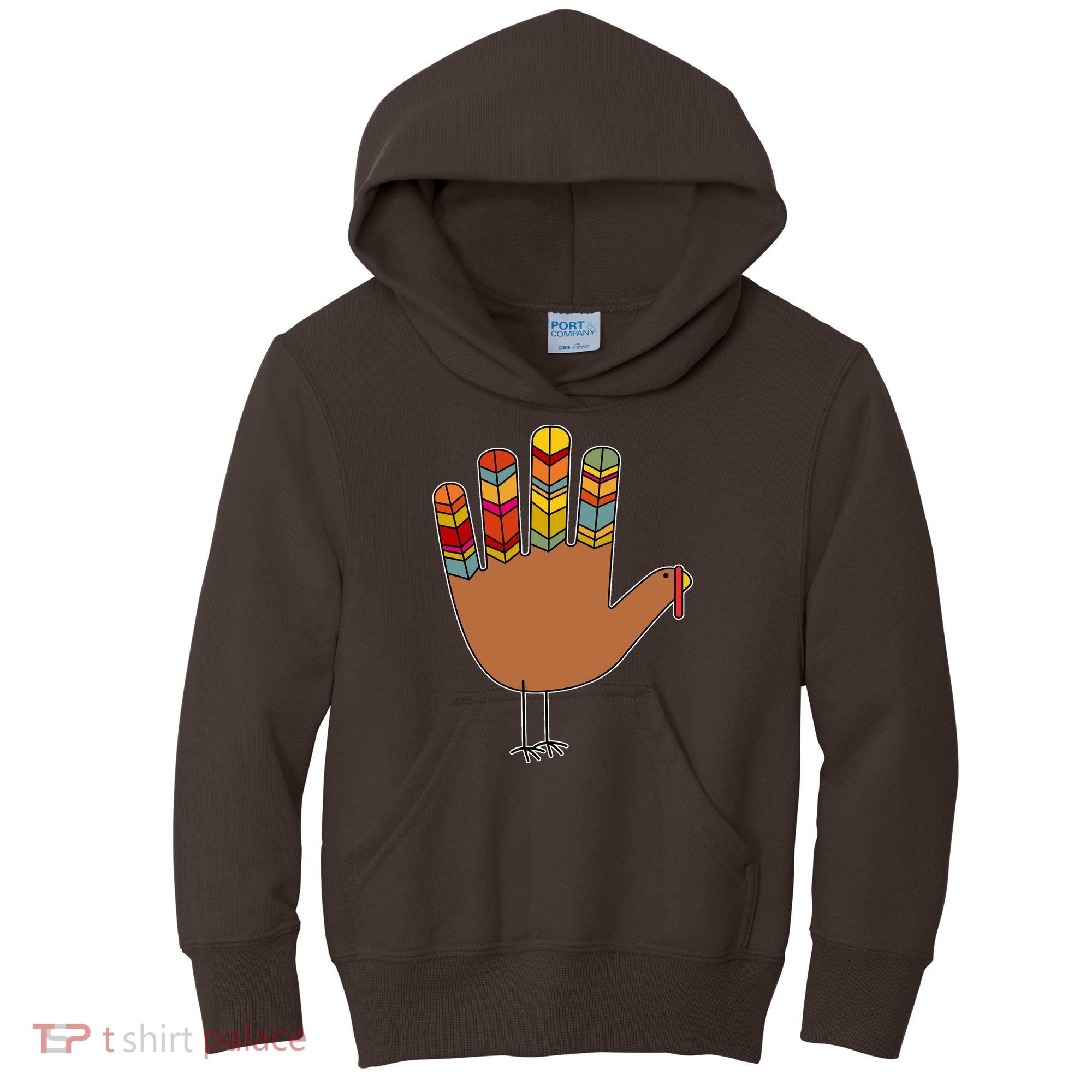 Turkey Hand High Five Kids Hoodie