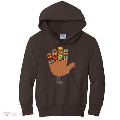 Turkey Hand High Five Kids Hoodie