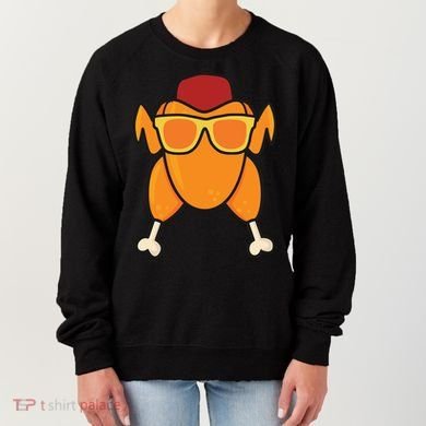 Turkey Head Happy Thanksgiving Day Funny Women's Sweatshirt