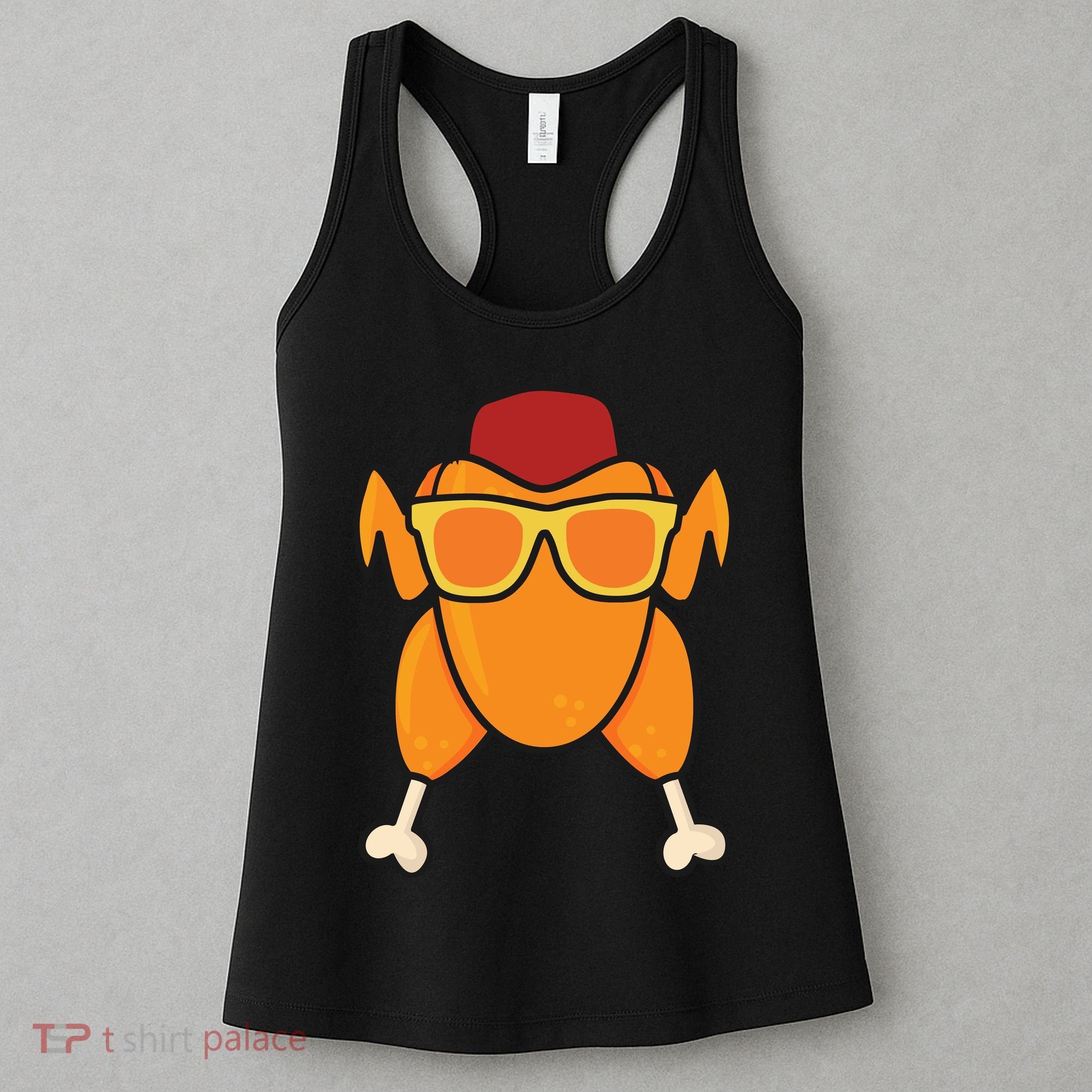 Turkey Head Happy Thanksgiving Day Funny Women's Tank Top