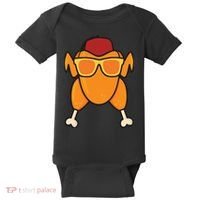 Turkey Head Happy Thanksgiving Day Funny Baby Bodysuit thumb 0