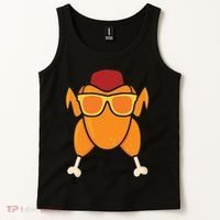 Turkey Head Happy Thanksgiving Day Funny Tank Top thumb 2