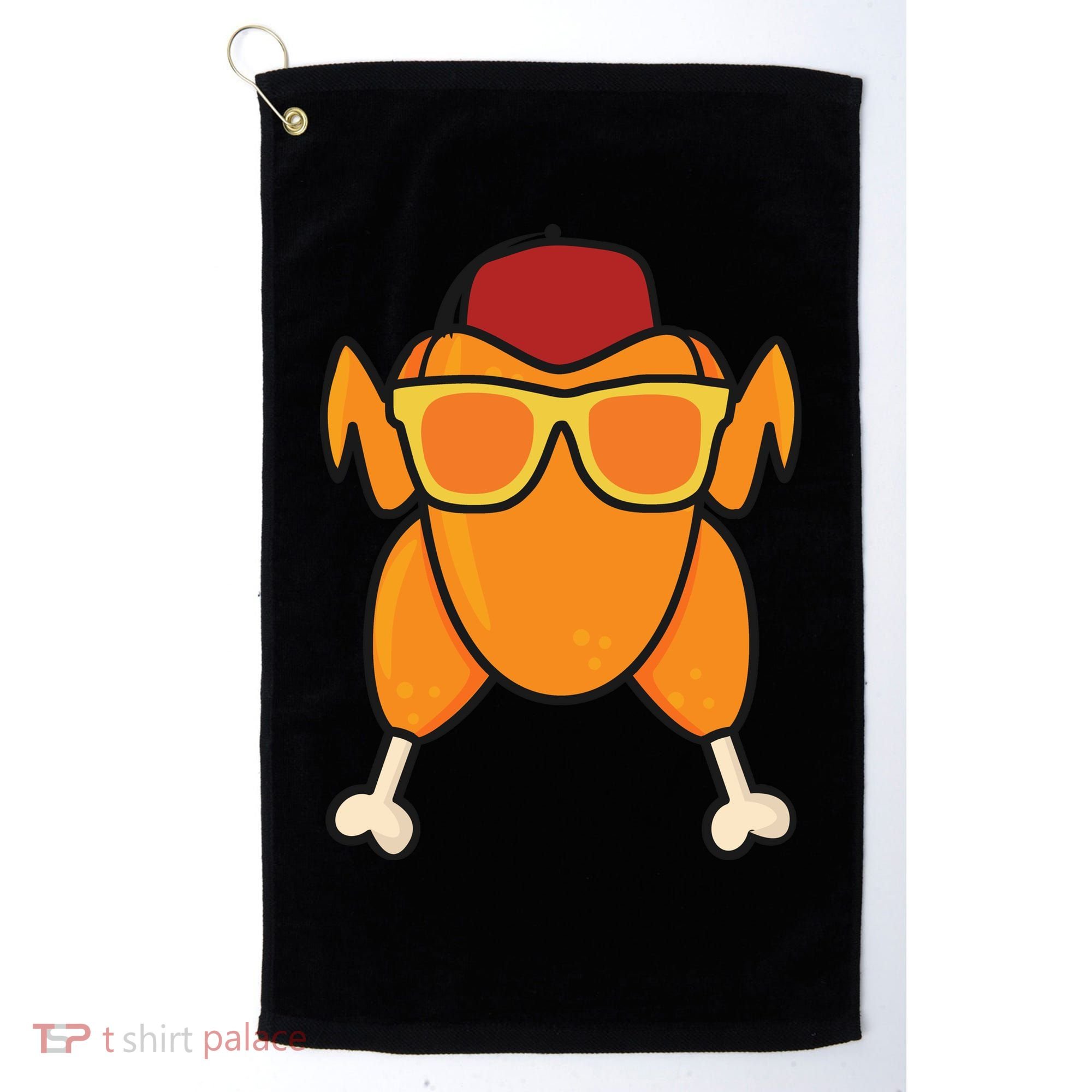 Turkey Head Happy Thanksgiving Day Funny Golf Towel