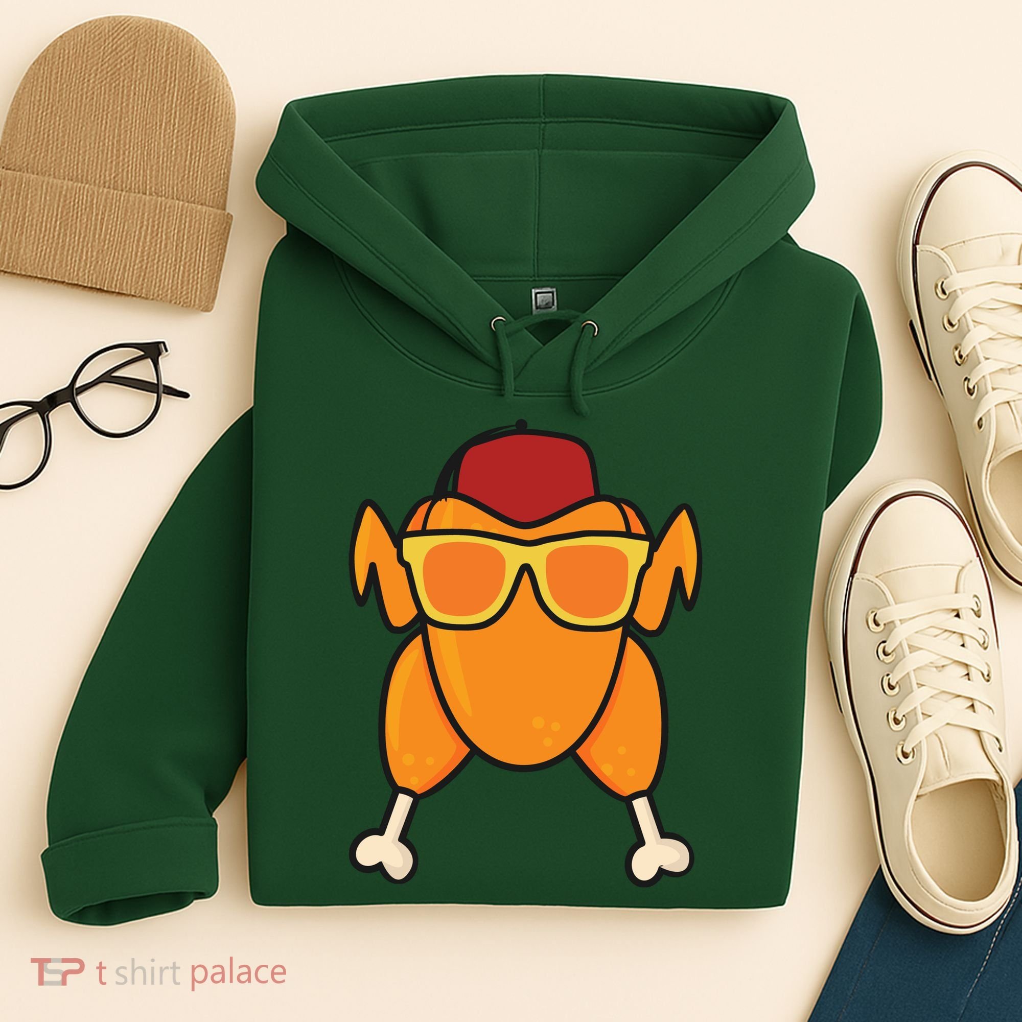 Turkey Head Happy Thanksgiving Day Funny Hoodie